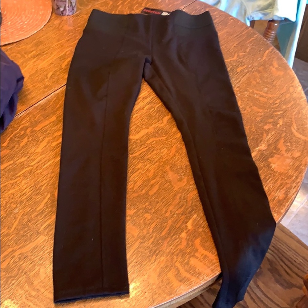 New Black elastic work pants